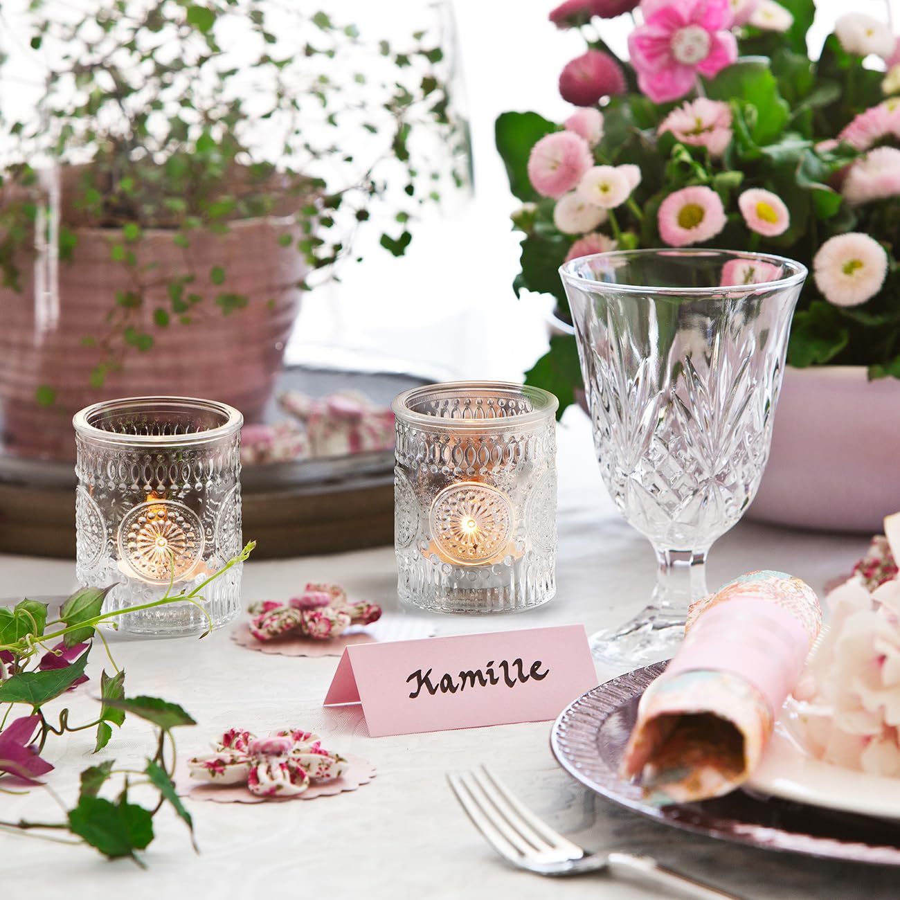30 Pcs Clear Glass Votive Candle Holders, Wedding Tealight Holders