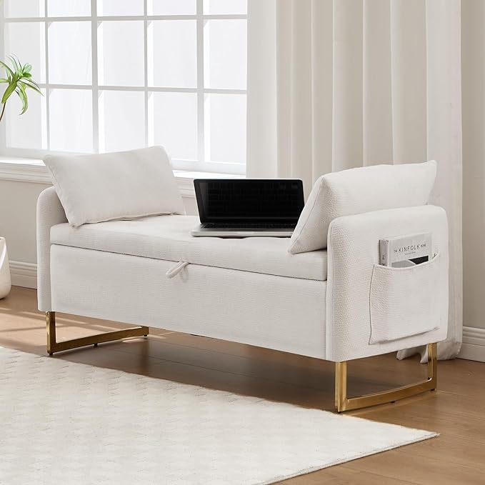 48" End of Bed Bench, Modern Storage Benches