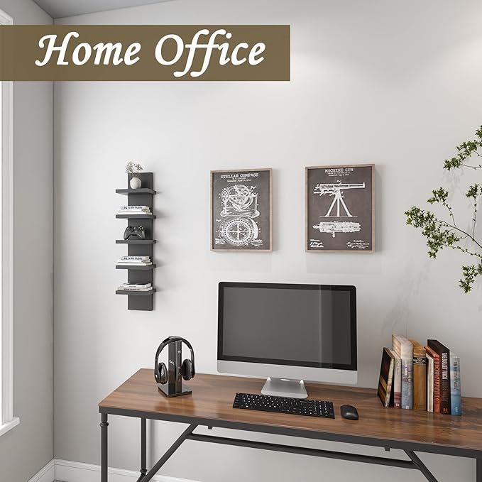 Homaterial 5 Tier Shelvesl, Vertical Column Wall Decor Mount Floating Shelves