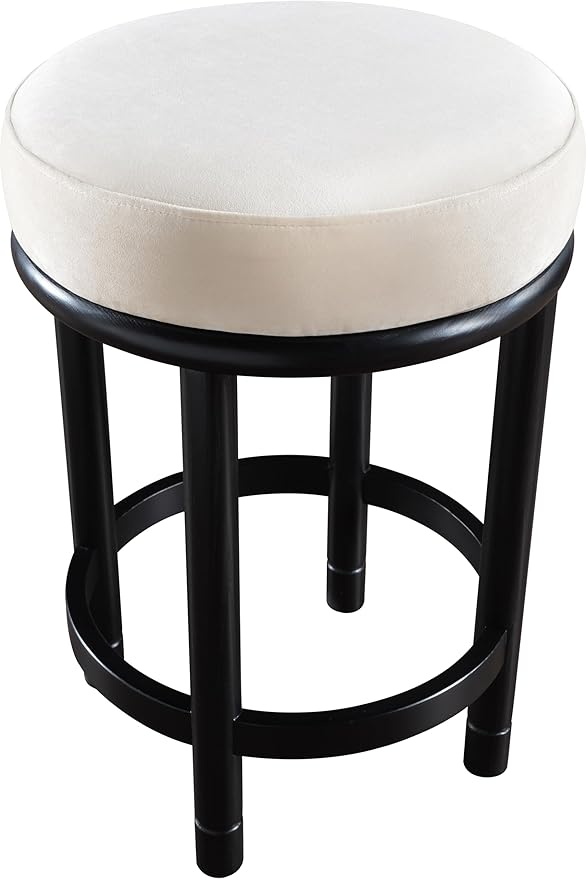 Meridian Furniture 977Cream-C Monette Collection Art Deco Counter Stool