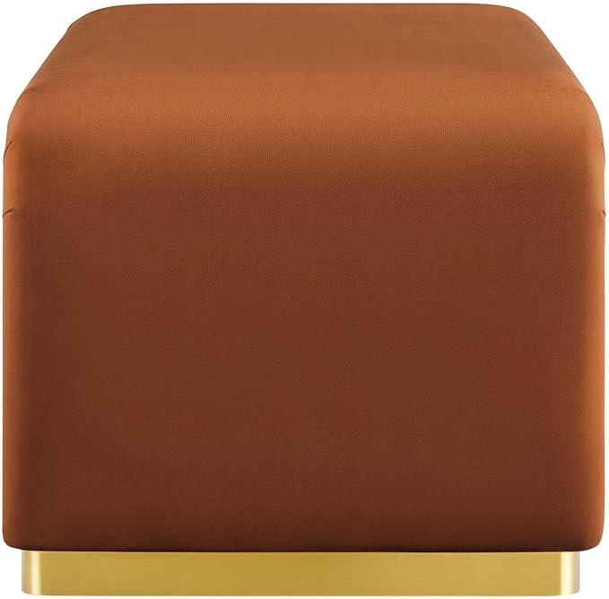 Modway EEI-6735-BRA-RUS Koda Performance Velvet Waterfall Ottoman, Brass Rust