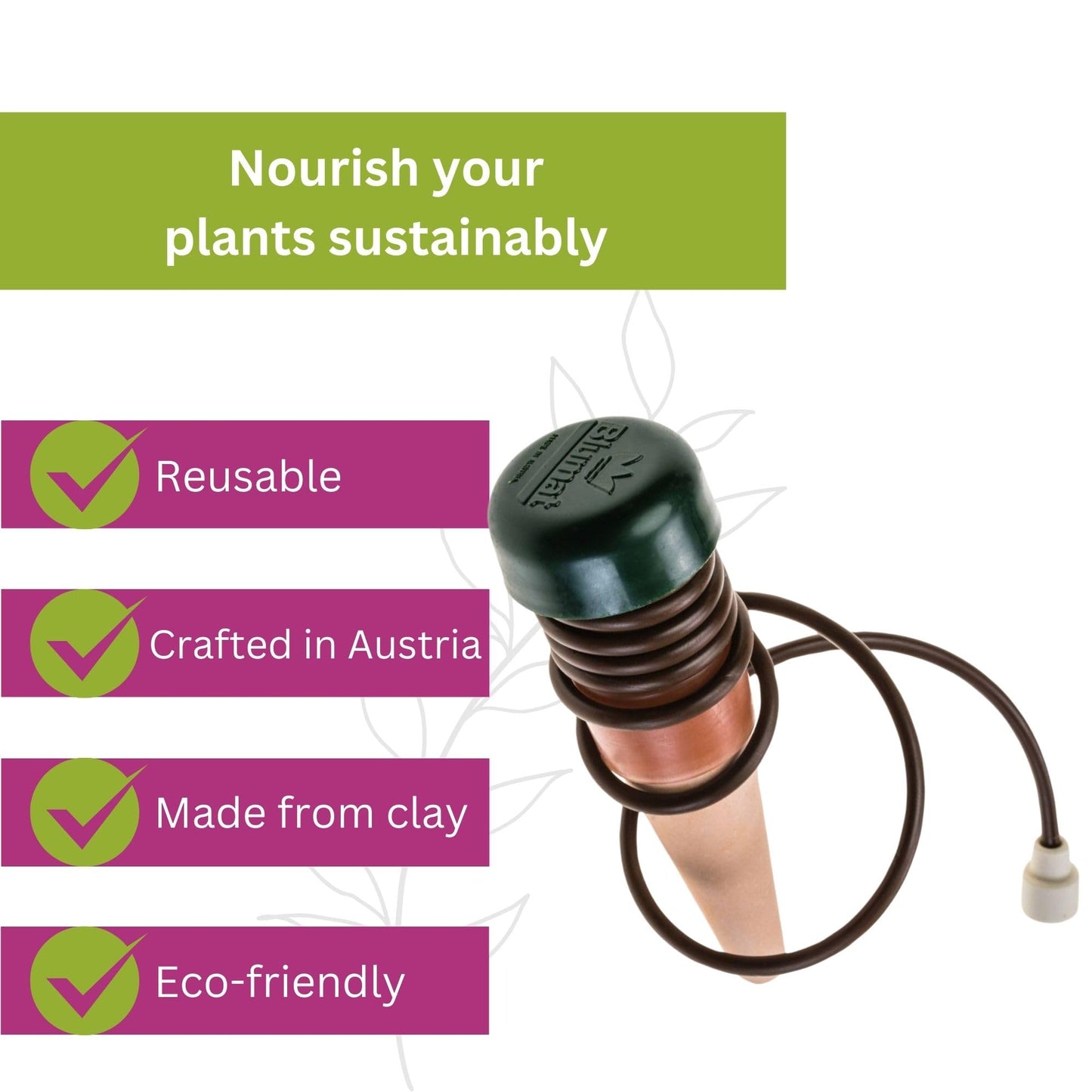 Blumat Classic Self-Watering Stakes - Prevents Overwatering and Underwatering for Healthy Growth While You are Away - Ideal for Indoor Plant Watering, 25 Pack, wo Adapter