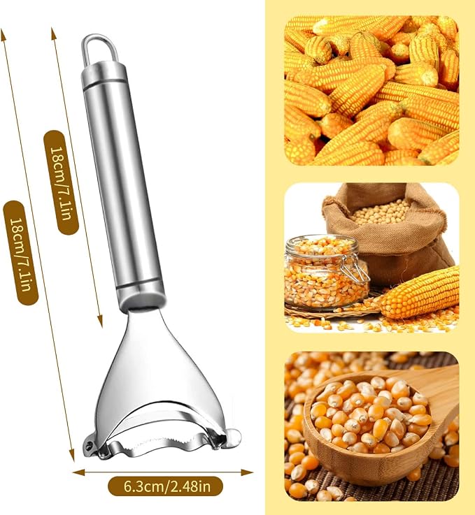 1 Pcs Corn Peeler Corn Planer Thresher Stainless Steel Corn Peeler for Corn On the Cob Corn Kernel Remover Tool Magic Corn Stripper Tool Corn Cutter Corn Scraper with Ergonomic Handle for Kitchen