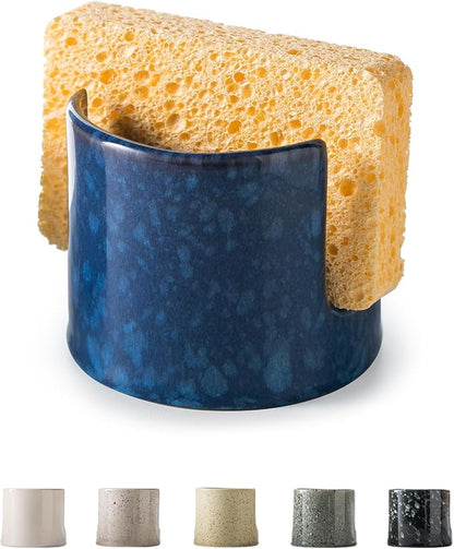 Kitchen Sponge Holder, Ceramic Sponge Organizer Scrubby Holder Sink Caddy Dish