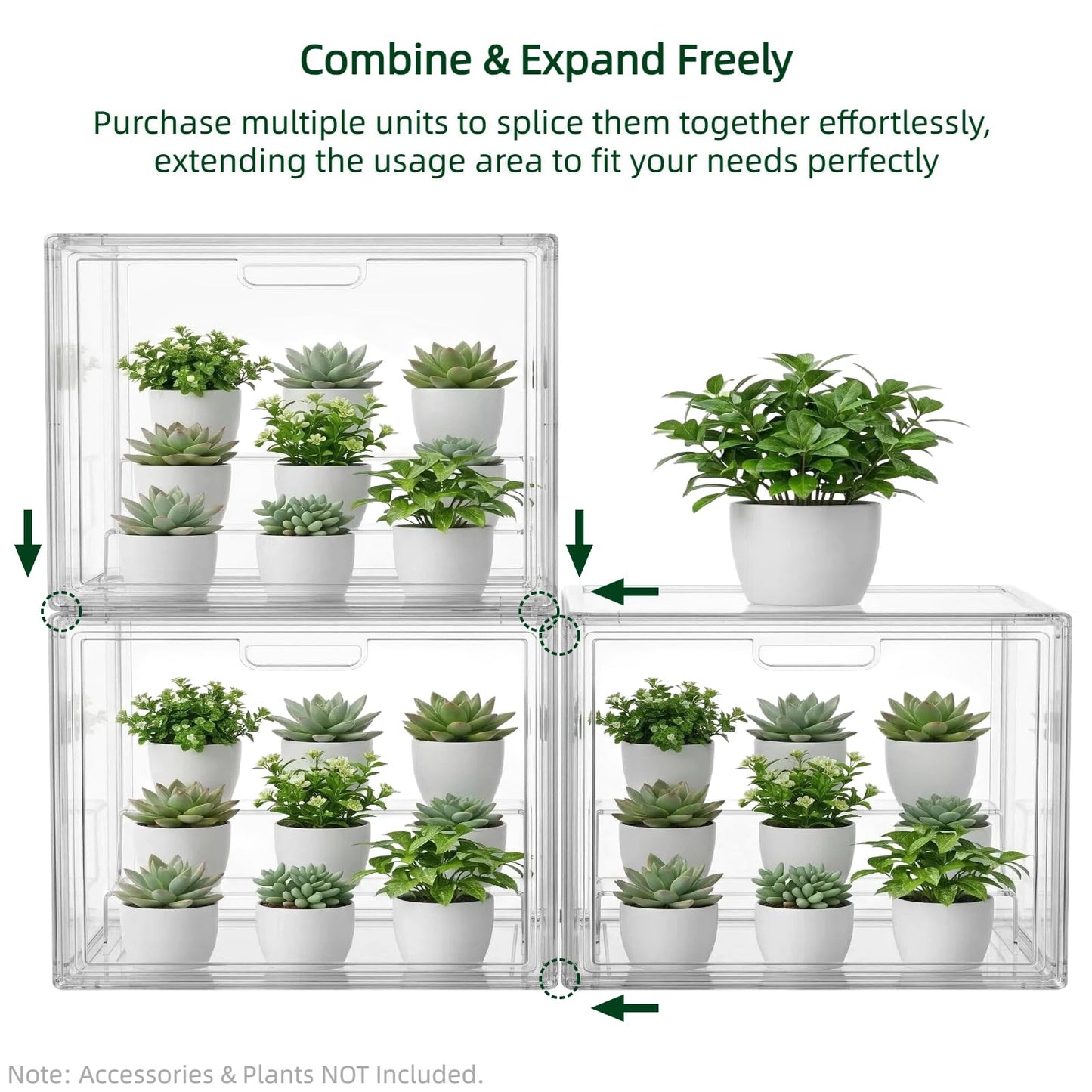 Clear Mini Greenhouse Indoor, Small Portable Tabletop Green House with Magnetic Door for Seed Starting, Plant Grow Warmer and Home Gardening Display