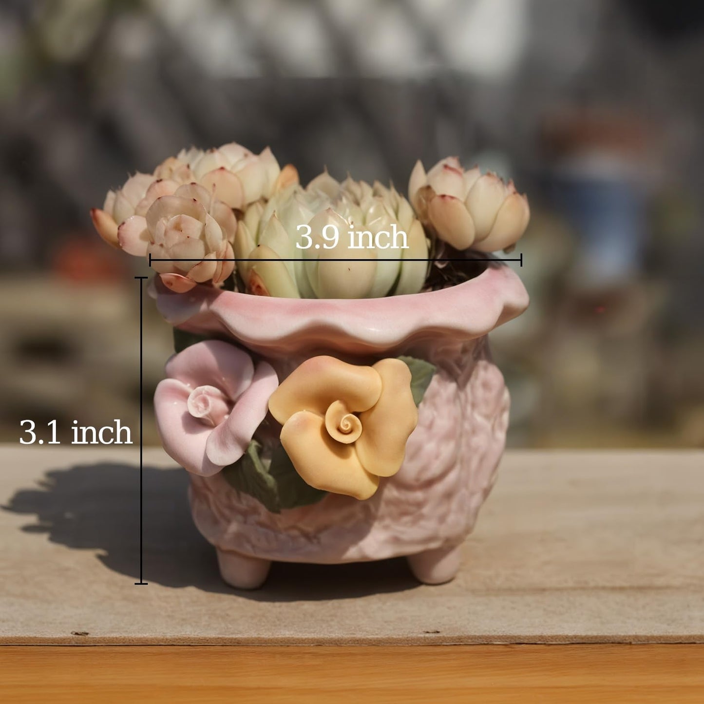 OXART Succulent Pots, 5 Pack Small Succulent Planters, Cute Plant Pots with Drainage Holes, Ceramic Flower Planters for Plants, Office, Desk, Windowsill, Home Decor, Plant Gifts for Mom