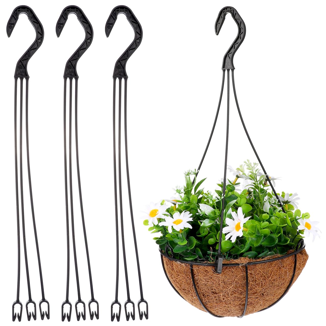 Yardwe 25pcs Plastic Hanging Basket Chains, 13. 78 Inch Garden Planter Hook Hanger Chains for Bird Feeders, Planters,Lanterns and Ornaments