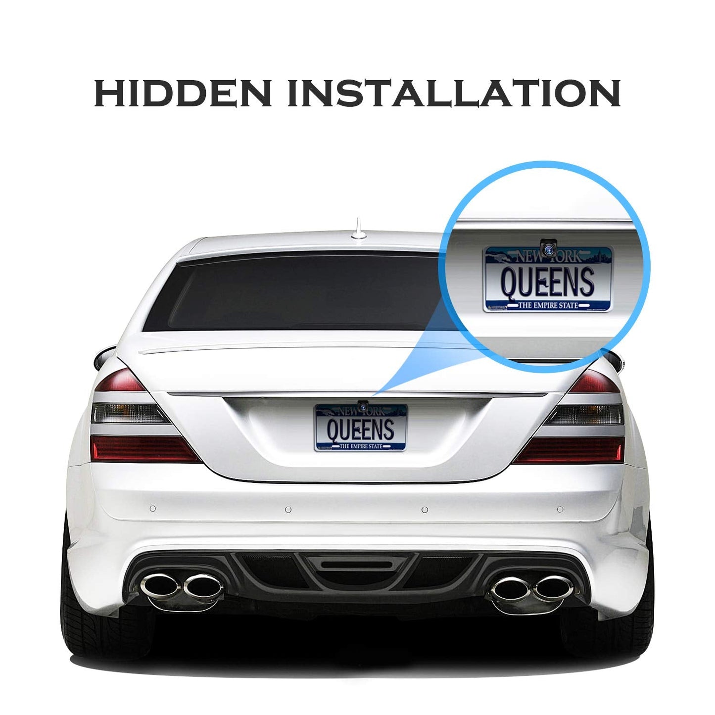 Universal Car Rear View Camera License Plate Bracket,Upgraded Full Stainless Steel Backup Camera Mount Dash Cam Mirror Cam Accessory Rear Camera Mount,Only Installation Holder for Back Up Camera