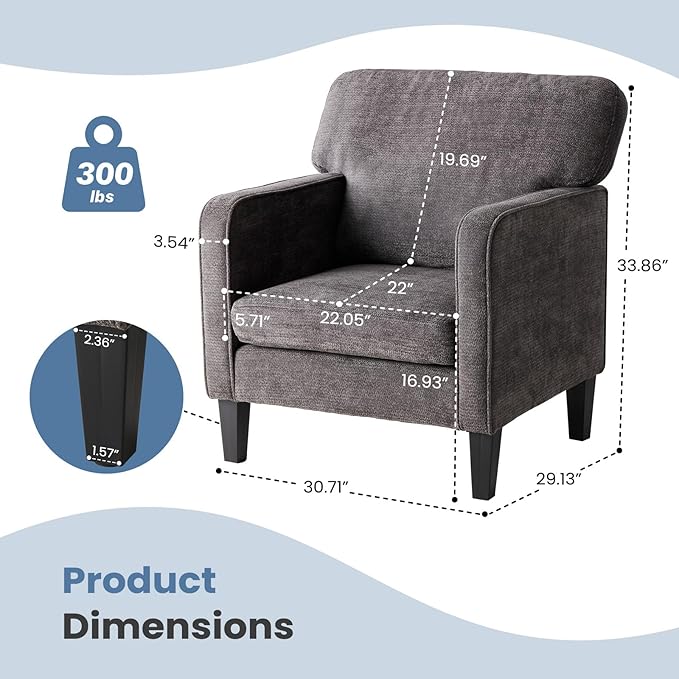 DUMOS Modern Accent Chairs for Living Room, Corner Chairs for Adults, Reading