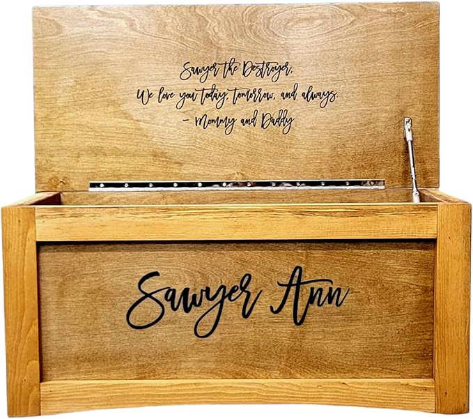 Personalized Engraved Wooden Toy Box