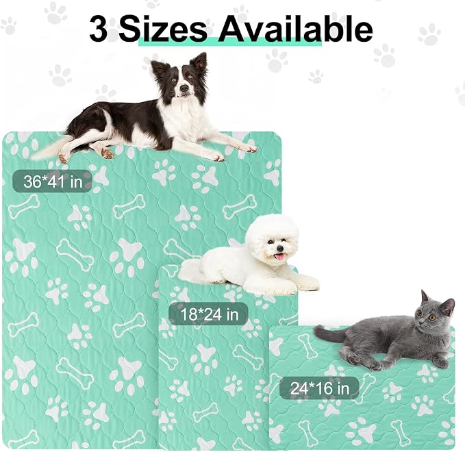 BEAUTYZOO 2 Pack Washable Pee Pads for Dogs, Reusable Puppy Pads for Potty Training, Waterproof Super Absorbent Whelping Pads Mats Non Slip Against Urine for Small Medium Dogs Cats, 36" x 41"