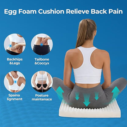 Ganondorf Extra Large Egg Crate Recliner Seat Cushion for Elderly Tufted Furry Booster Foam Cushion, Pressure Relief for Long Sitting Orthopedic Chair Cushion for Recliners Office Chairs, Navy