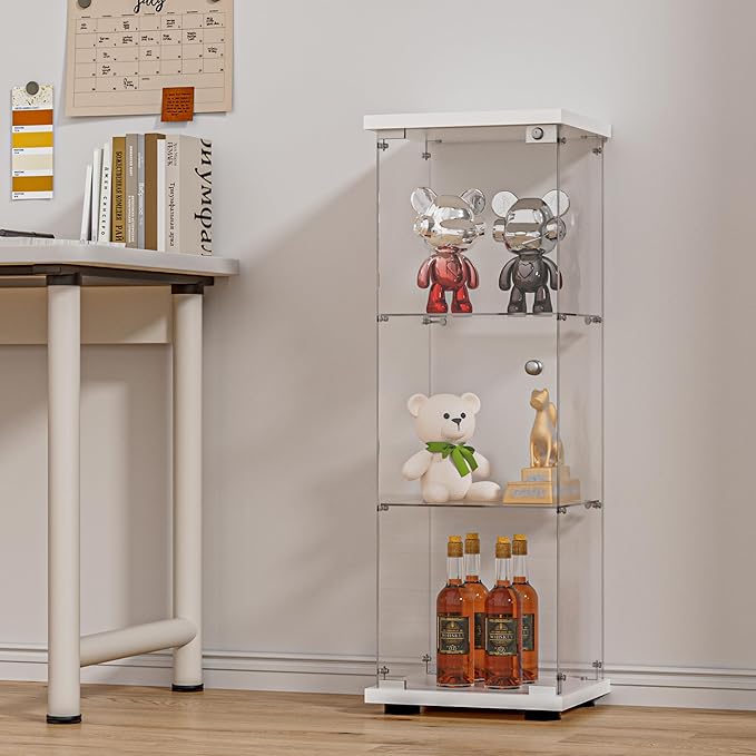 FANYUSHOW 3-Shelf Glass Display Cabinet