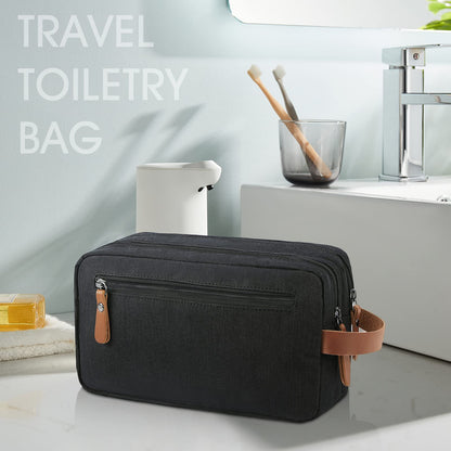 Lubardy Toiletry Bag Oxford Cloth Toiletry Bag for men and women Portable Travel Shaving Dopp Kit Water-Resistant Cosmetic Bag Travel Organizer Storage for Accessories, Black