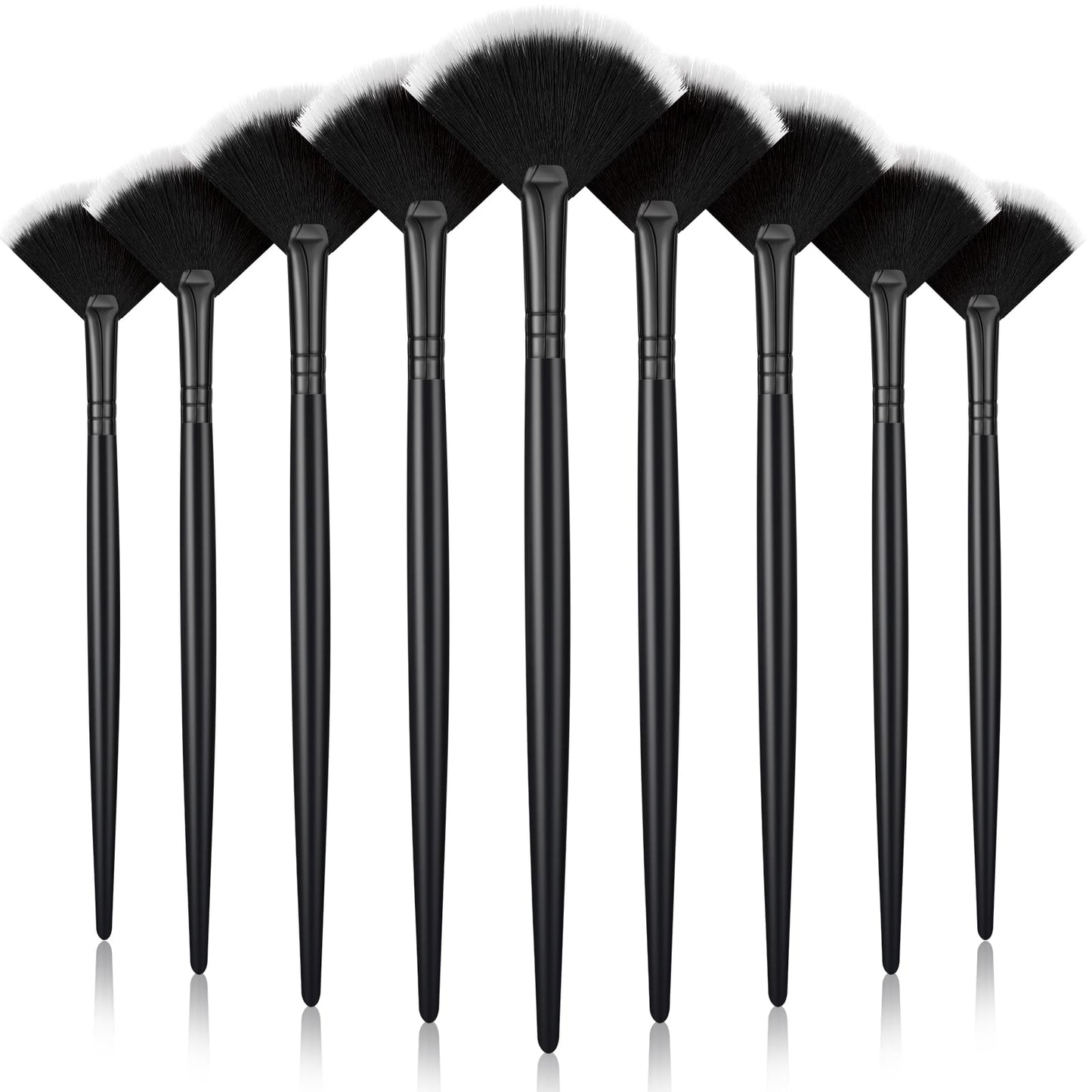 9 Pieces Facial Fan Mask Brushes, Soft Facial Applicator Brushes Tools for Peel Glycolic Makeup for Mud Cream(Champagne)