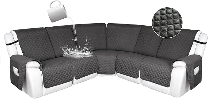 HDCAXKJ 100% Waterproof Reclining Sectional Couch Covers L Shape Recliner Sofa