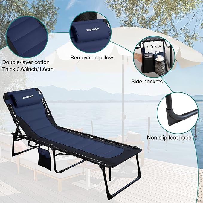 Outdoor Folding Lounge Chair Padded