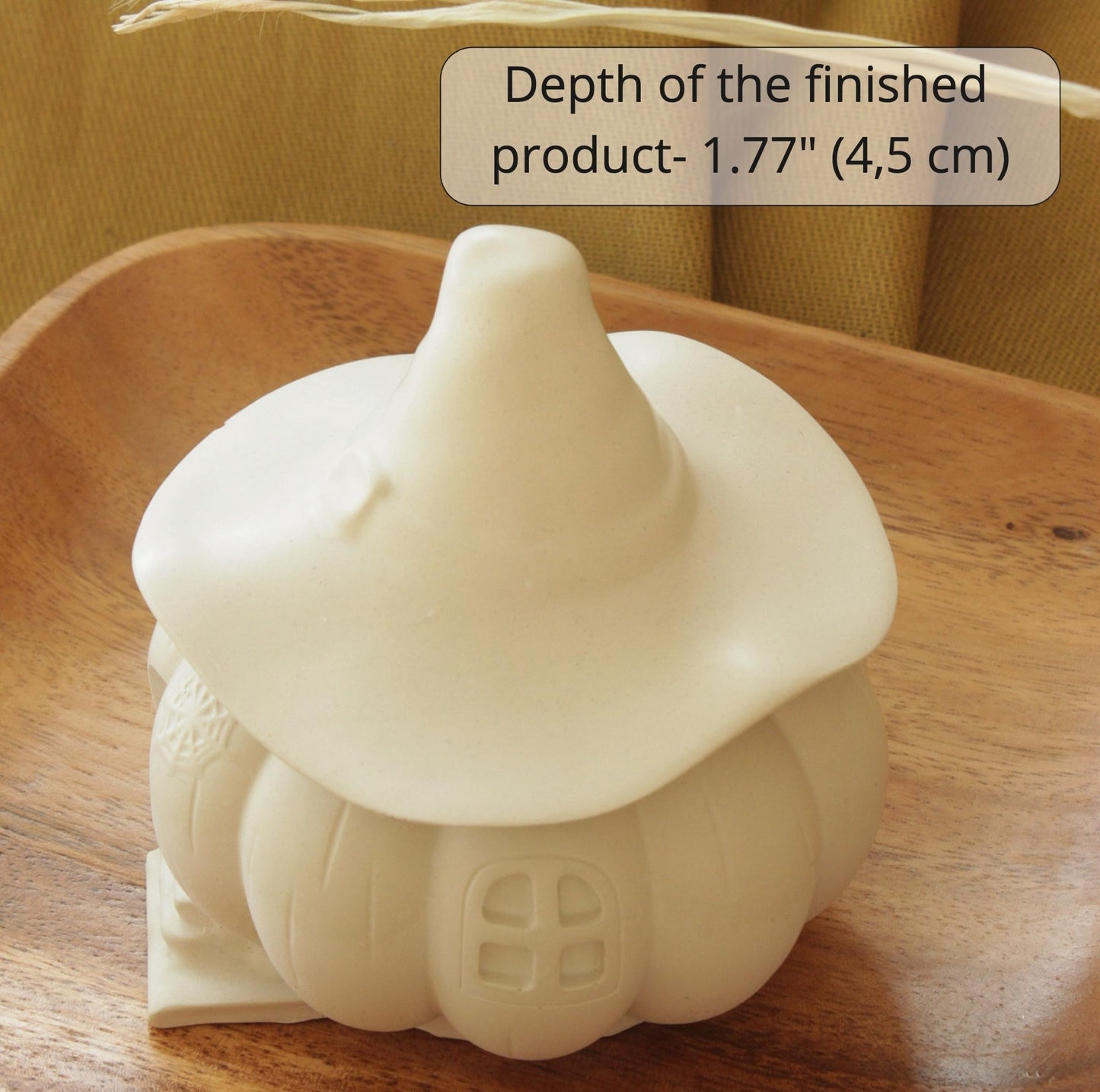Pumpkin Jar Resin Mold with Witch Hat – Halloween Silicone Mold for Epoxy, Plaster, Candle Holder, Trinket Box, DIY Decor
