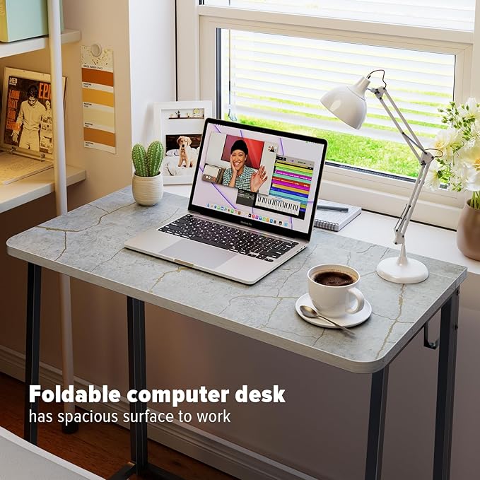 WOHOMO Small Foldable Computer Desk Writing Study Desk Easy Assembly