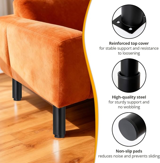 4-piece Adjustable Furniture Legs Set, Adjustable in Height from 4.72 inches to