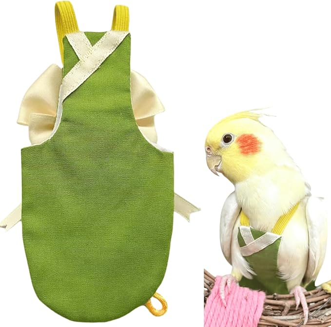 Bird Flight Suits Diapers, Parrot Flight Suits Diapers for Quaker Parakeets Cockatiels Conures Macaw African Grey, Bird Diaper, Parrot Clothes (Green C,Macaw)