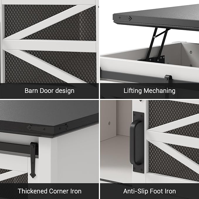 47.2" Lift Top Coffee Table, Hidden Storage Compartment, Lifting Tabletop