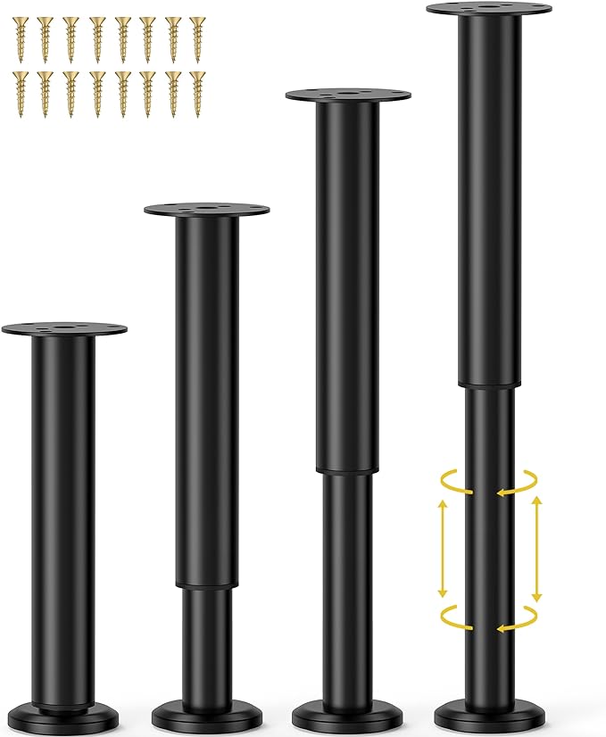 Wlrrcwdttc 4 Pcs Adjustable Bed Center Support Legs 10-17 inch