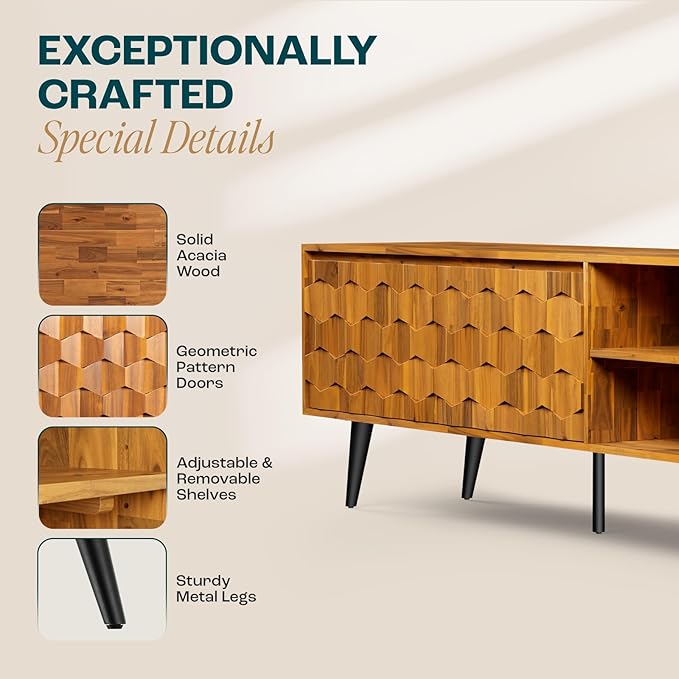 Bme Georgina Solid Wood, 10 Minutes Assembly Entertainment Center