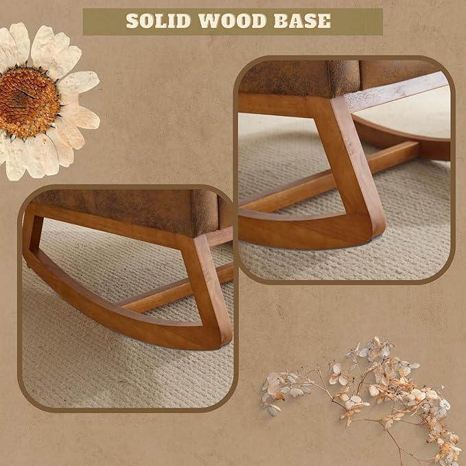 VINGLI Rustic Microfiber Nursing Rocking Chair