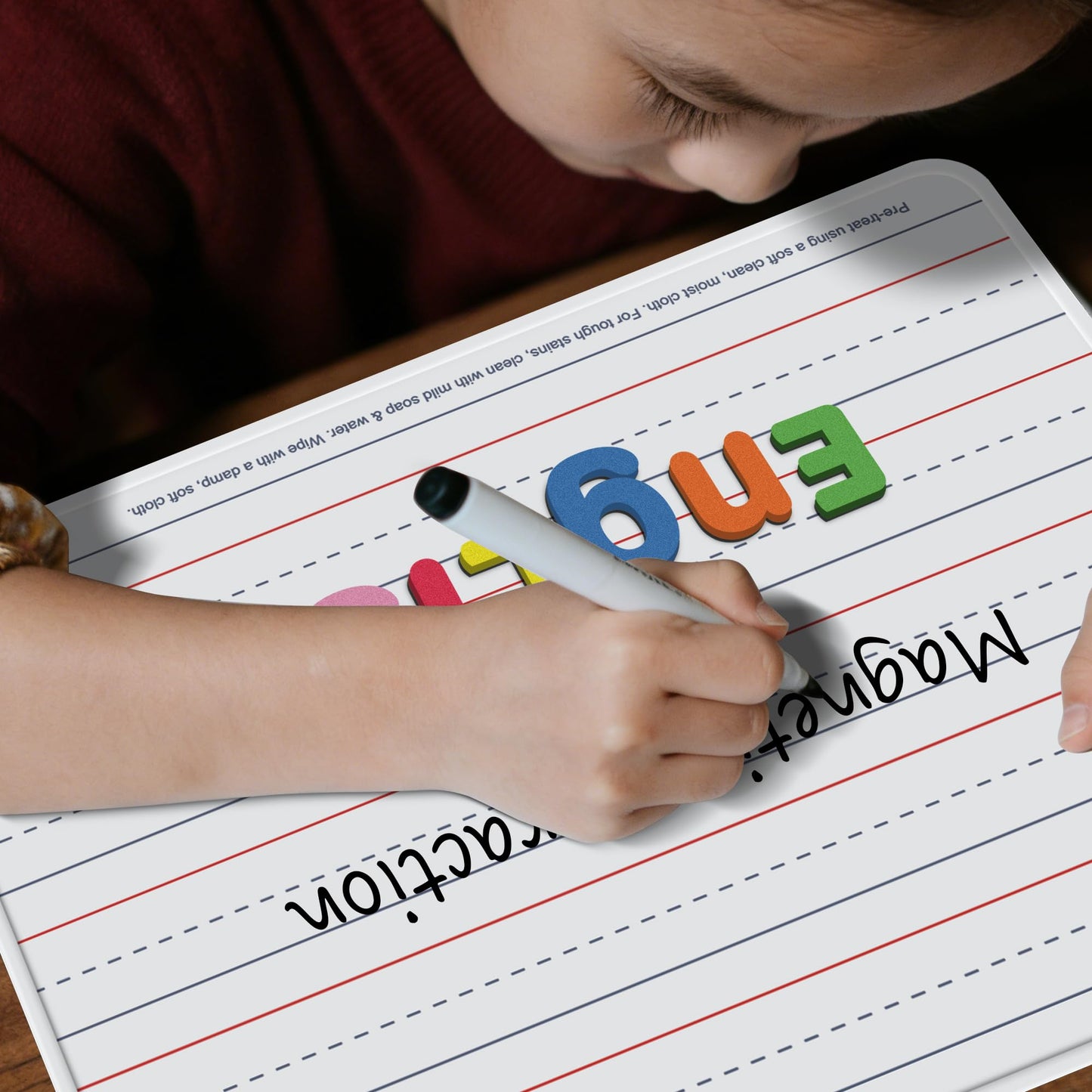 Dry Erase Boards, 12 Pack 9”x12” Magnetic Double Sided Portable Personal Small Whiteboards with Lines, Include 12 Markers, 12 Erasers, 12X52 Foam Letters for Kids, Students, Teachers Classroom School