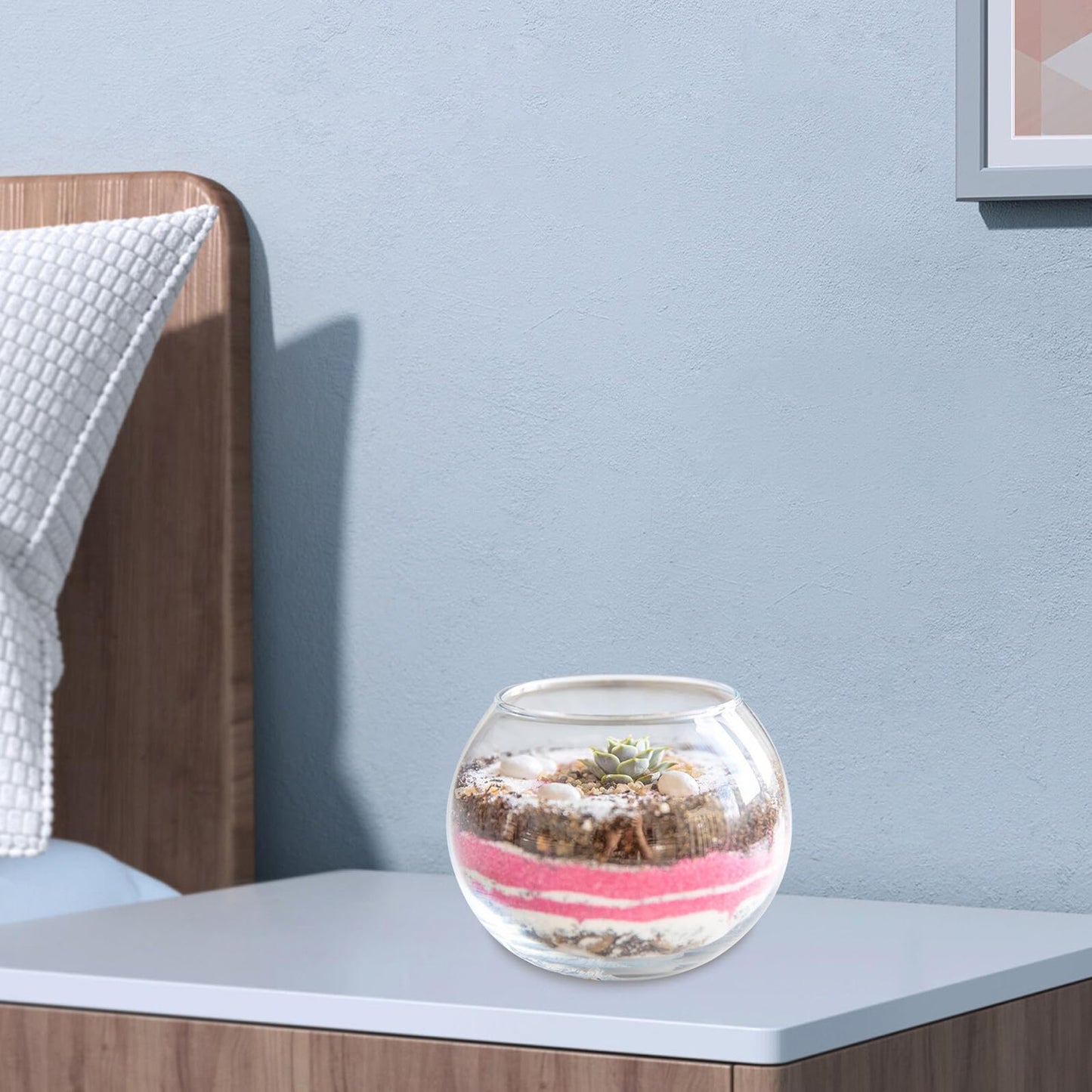 Toyvian Glass Bubble Bowl Vase 15cm Hydroponic Succulent Planter Fish Tank Terrarium Home Office Centerpiece Air Plant Holder