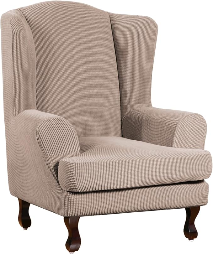 Turquoize Wingback Chair Covers 2 Piece Wing Chair Slipcover Stretch Slipcovers