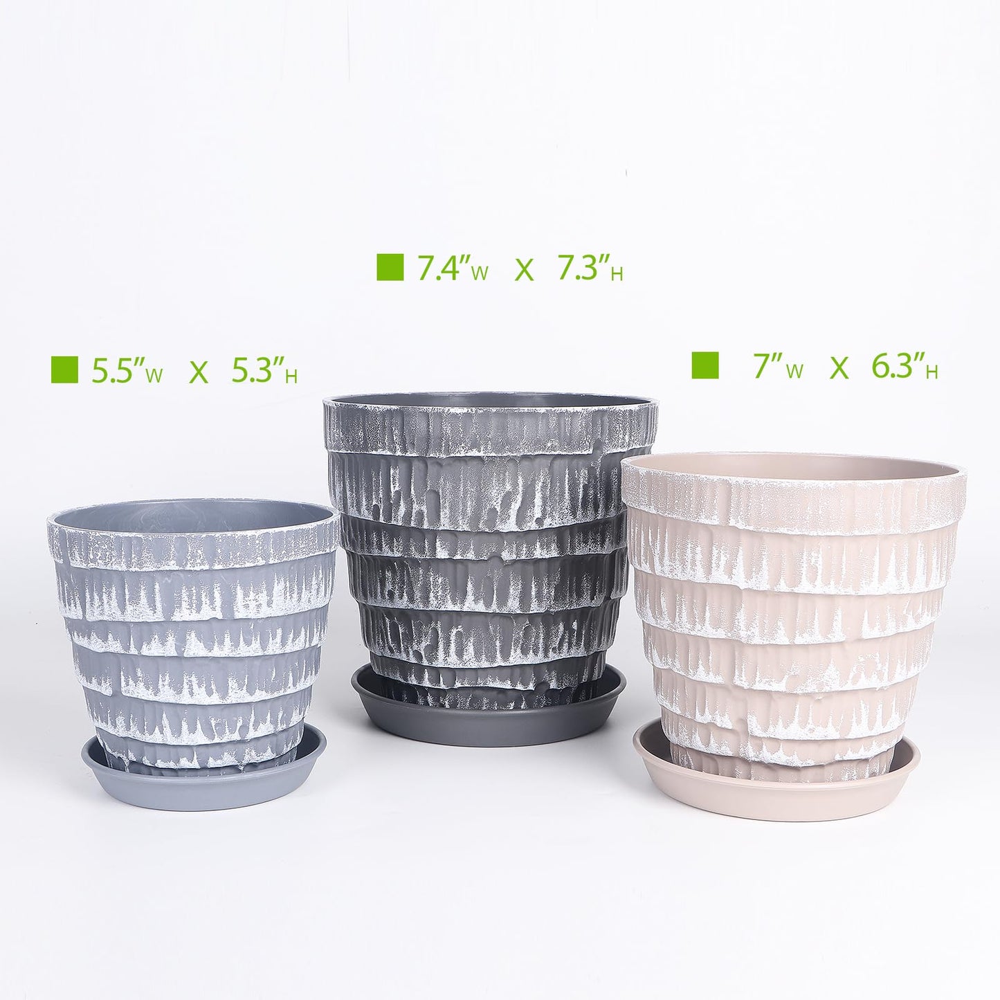 Horse Plant Pots, Flower Pots Outdoor Planter Planting for All Home Gardens Succulents (Two Color Imitation Cement)