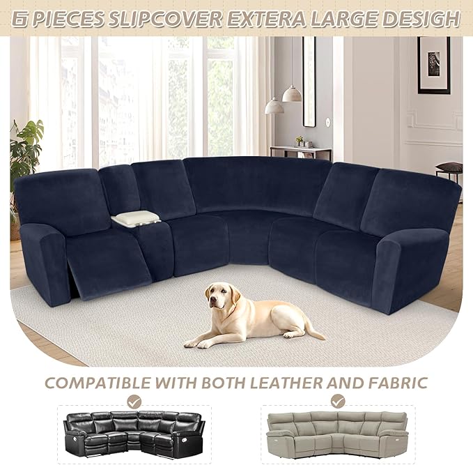 Arfntevss Sectional Recliner Couch Covers Velvet Washable Corner Sectional Sofa