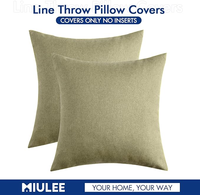 MIULEE Pack of 2 Decorative Outdoor Solid Waterproof Throw Pillow Covers Spring