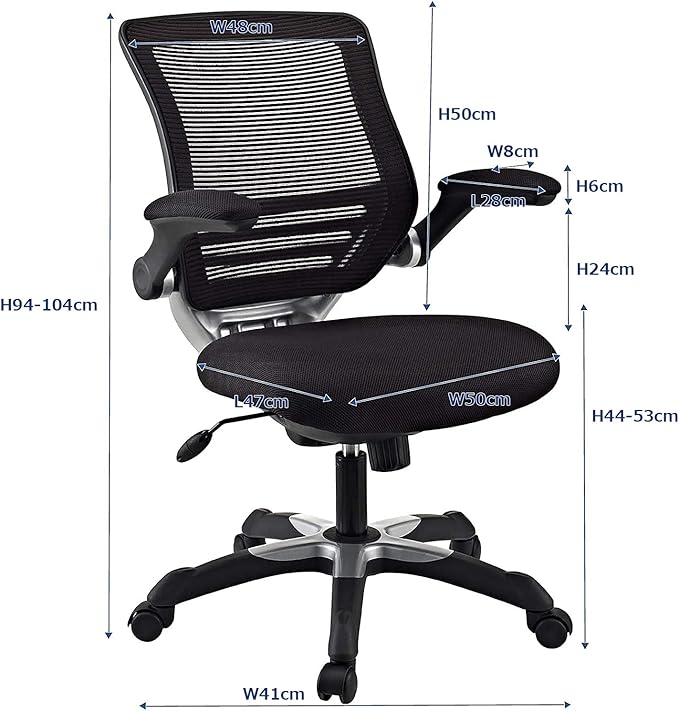 Modway Edge Mesh Back and Mesh Seat Office Chair In Black