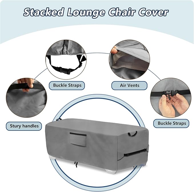 600D Heavy Duty Outdoor Waterproof Lounge Chair Cover