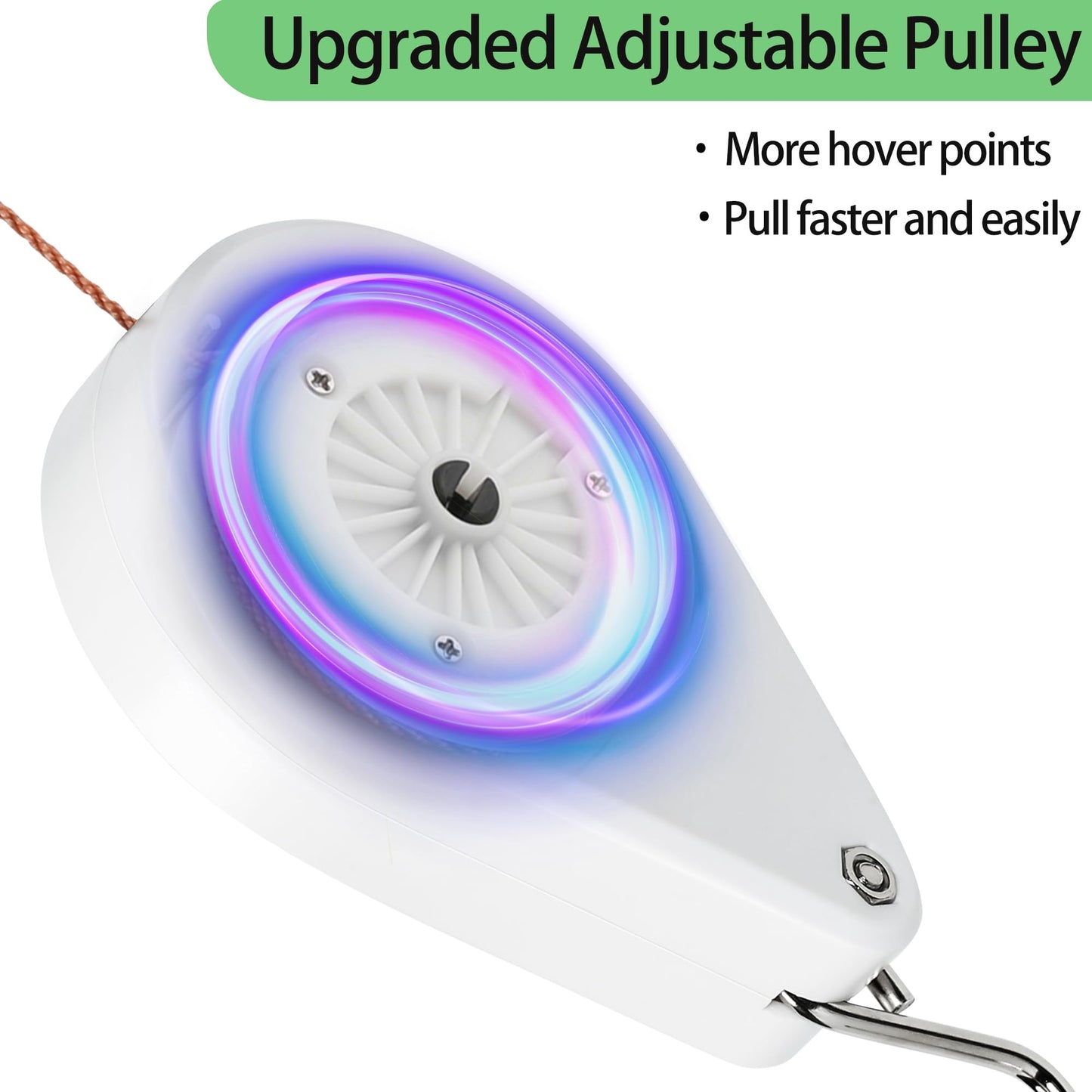 Kitwinney Retractable Plant Hanger - Upgrade Plant Pulleys for Hanging Plants, Easy to Raise and Lower, Suitable for Garden Flower Pots, Hanging Planter, Bird Feeder（White, 2 PCS）