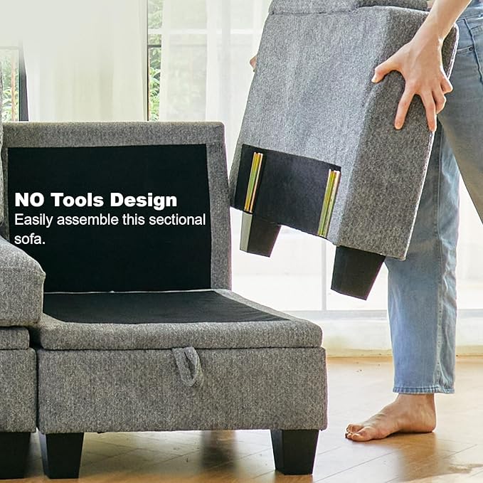Belffin Fabric Modular Sectional Couch Armrests