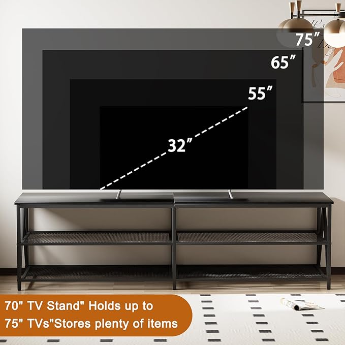 TV Stand for TVs up to 75 Inch, Entertainment Center for Living Room