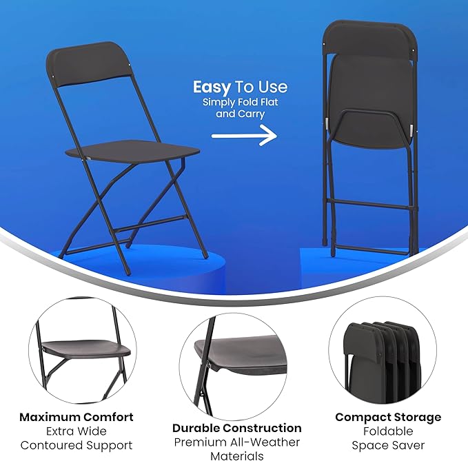 Flash Furniture Hercules Series Big & Tall Stackable Plastic Folding Chairs