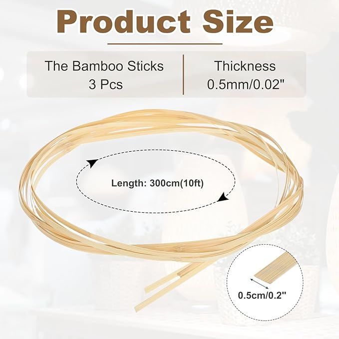 MECCANIXITY 3 Rolls Bamboo Strips