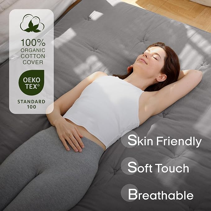 ZonLi Japanese Floor Futon Mattress Full Size 80"x 54", 100% Cotton Cover 2.5''