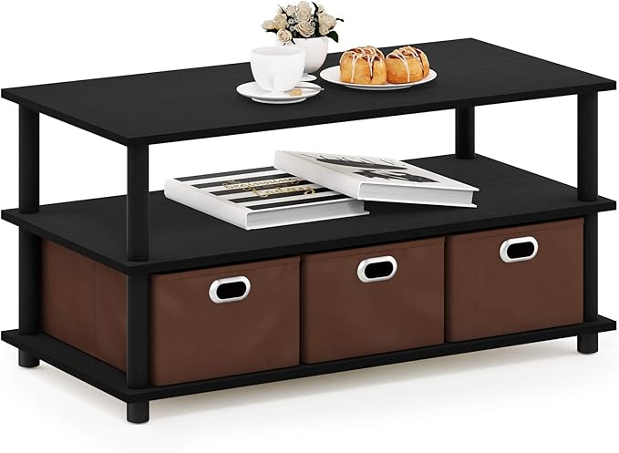 FURINNO Turn-N-Tube Coffee Table, 31.22D x 15.5W x 15.8H in