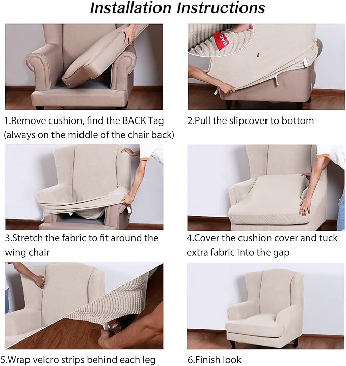 Turquoize Wingback Chair Covers 2 Piece Wing Chair Slipcover Stretch Slipcovers