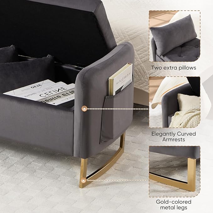 48" End of Bed Bench, Modern Storage Benches