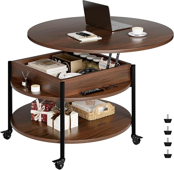 FABATO Round Lift Top Coffee Table