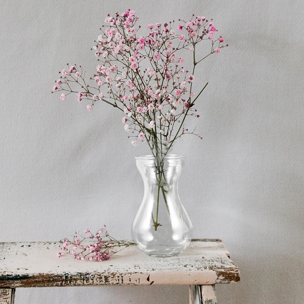 Yardenfun Transparent Glass Craft Vase 5.11X3.54X2.75In Small Flower Container Decorative Planter Inserts for Home Table and Wedding Centerpieces