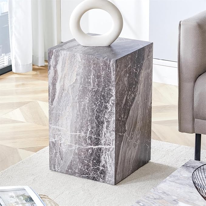 End Table Living Room Table, Faux Marble Sofa Couch Side Table, Bedside