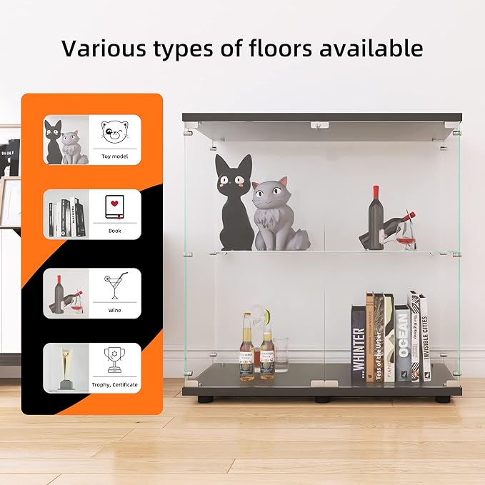 LFT HUIMEI2Y Glass Display Cabinet 2-Shelf